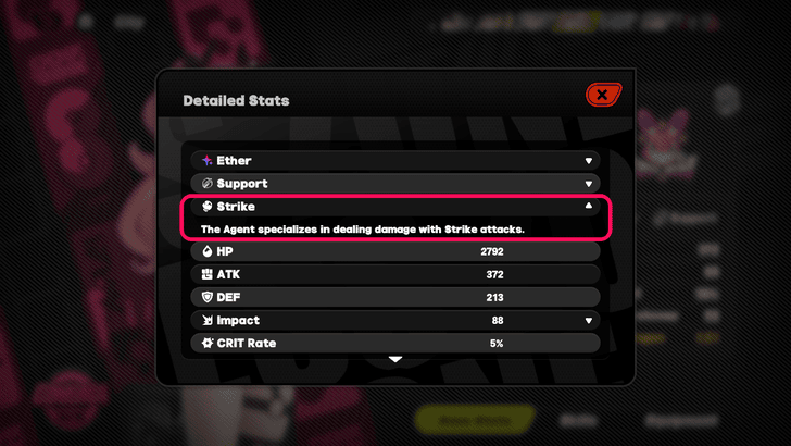 How to Check Agent Attack Type - Detailed Stats Menu