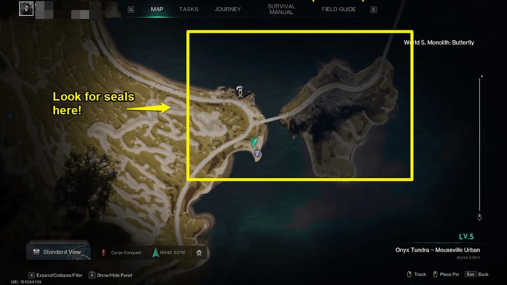 Once Human - Way of Winter Seal Location Map