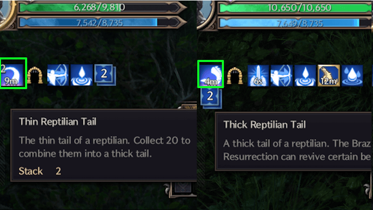 Thin and Thick Reptilian Tail