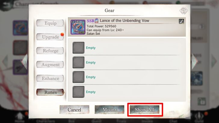 Selecting a Rune - MementoMori