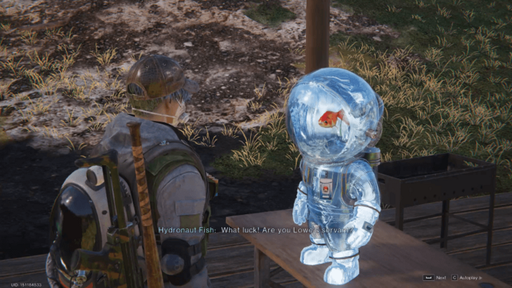 Head to Petit Harbor and Talk to Hydronaut Fish