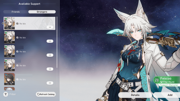 Honkai Star Rail - Borrow Support Characters