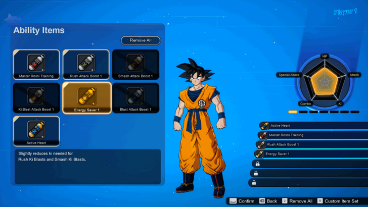 Dragon Ball Sparking Zero Equipping Ability Items