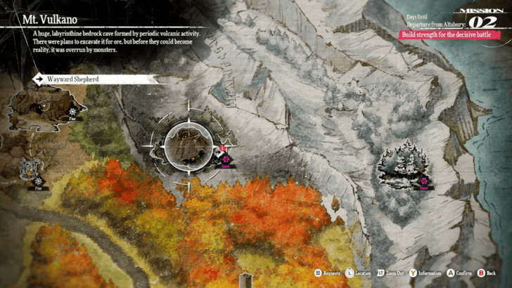 Metaphor ReFantazio - Mt Vulkano Map