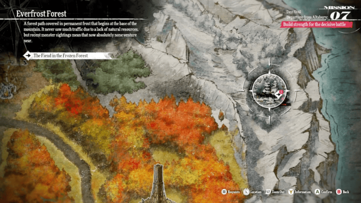 Metaphor ReFantazio - Everfrost Forest Map