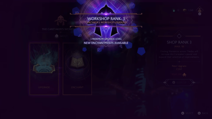 Rank Up the Workshop For Better Enchantments