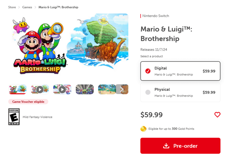 Mario & Luigi Brothership Nintendo eShop
