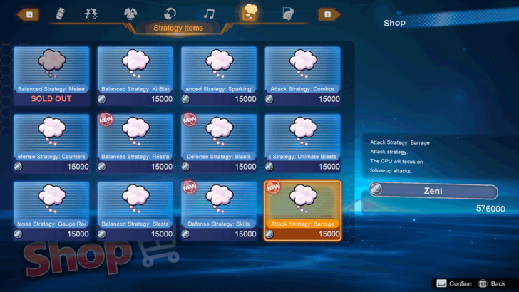 Dragon Ball Sparking Zero All Strategy Items