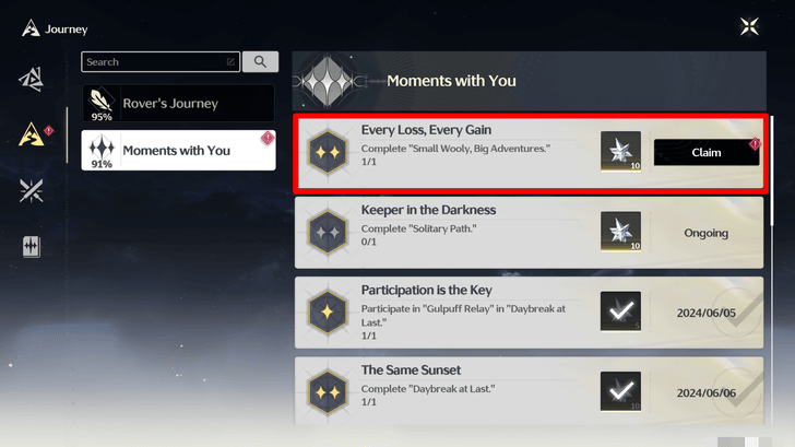 Wuthering Waves Every Loss, Every Gain Trophy