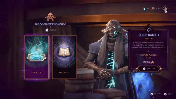 Upgrade and Enchant Equipment in Caretaker