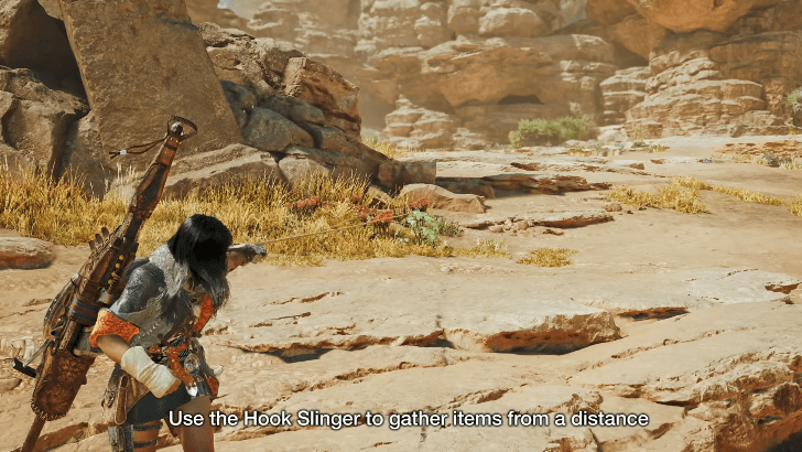 grabbing an item with the Hook Slinger