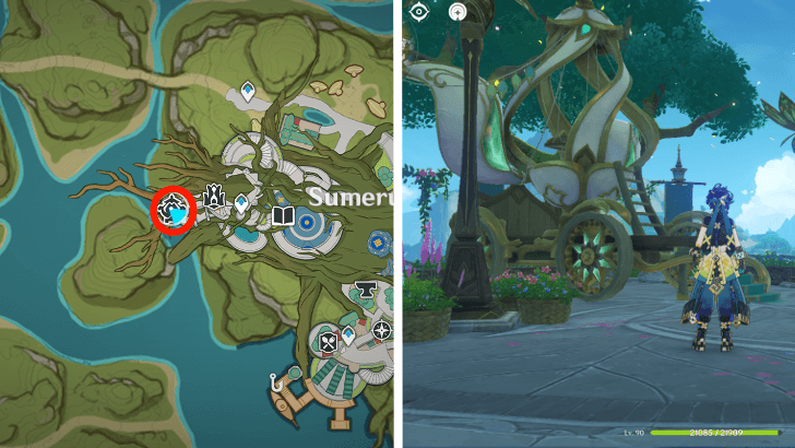 Genshin - Chromatic Character Locations Phase 1 Flower Carriage