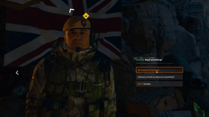 Talking to Captain Gladney