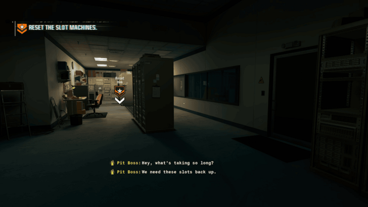 Accessing the Server Room and Resetting the Slots