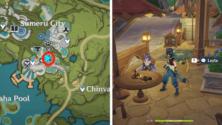 Genshin - Chromatic Character Locations Phase 3 Layla