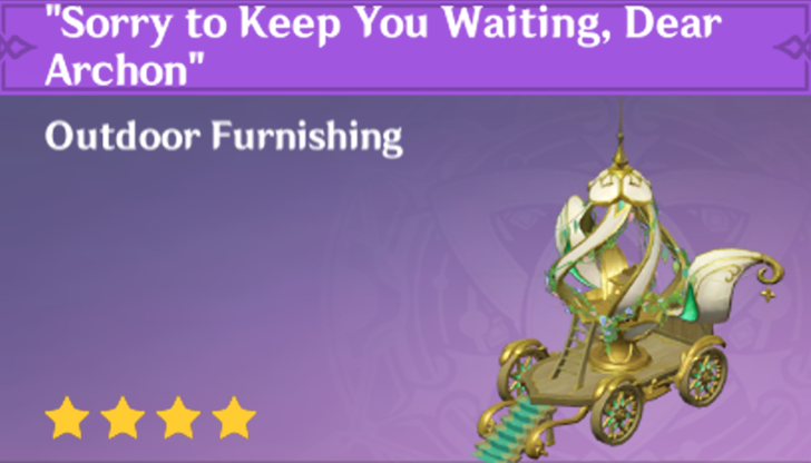 Genshin Impact - How to Get “Sorry to Keep You Waiting, Dear Archon” Furnishing