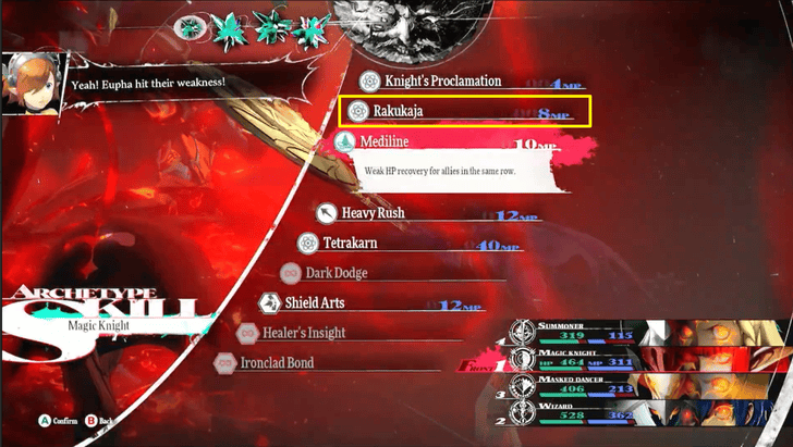 Metaphor ReFantazio - Use Rakukaja