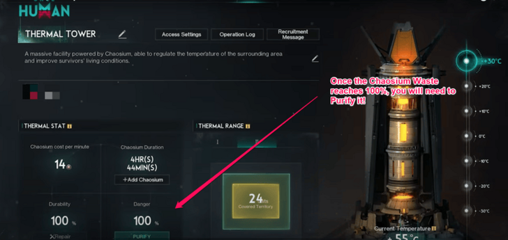 Once Human - Thermal Tower Purification Chaosium Waste Way of Winter