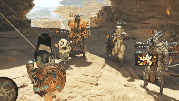 Palico Assists the Hunter Monster Hunter Wilds