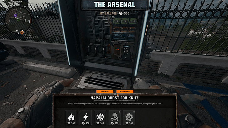 Upgrade Knife at the Arsenal Machine