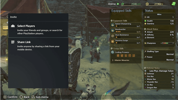Select Players or Share Link