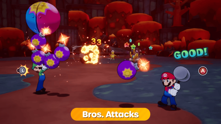 Mario & Luigi Brothership Execute Bros Attacks