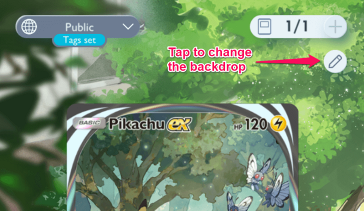Tap on the Pencil Icon to Change the Backdrop