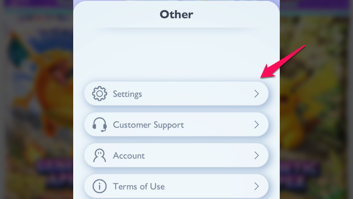 Pokemon TCG Pocket - Tap Settings