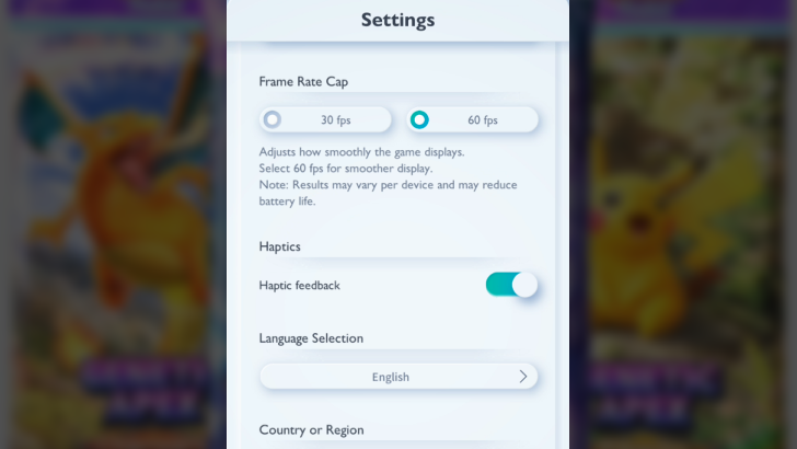 Pokemon TCG Pocket - Language Selection