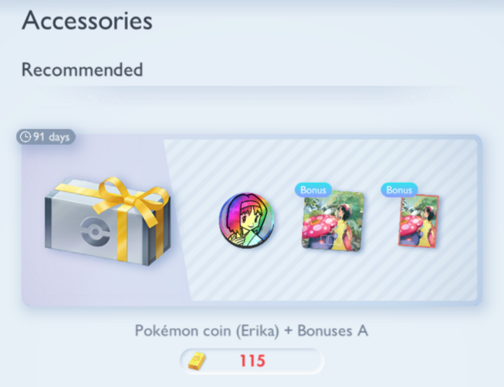 Poke Gold Shop Accessories Erika Set A