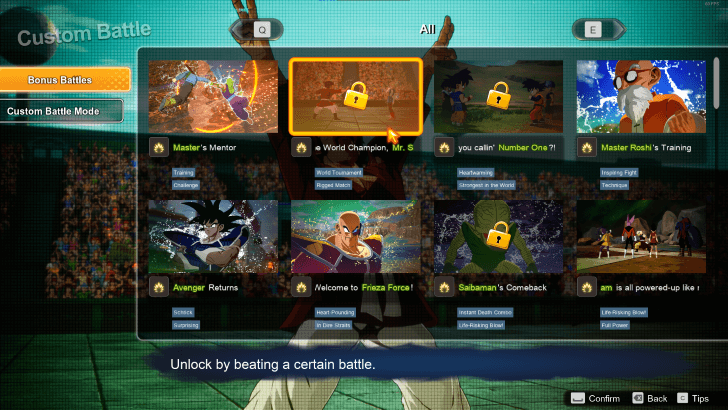 DBSZ - Bonus Battles