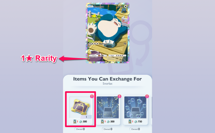 Exchanging a Rare Full Art Snorlax Card for a Special Shop Ticket