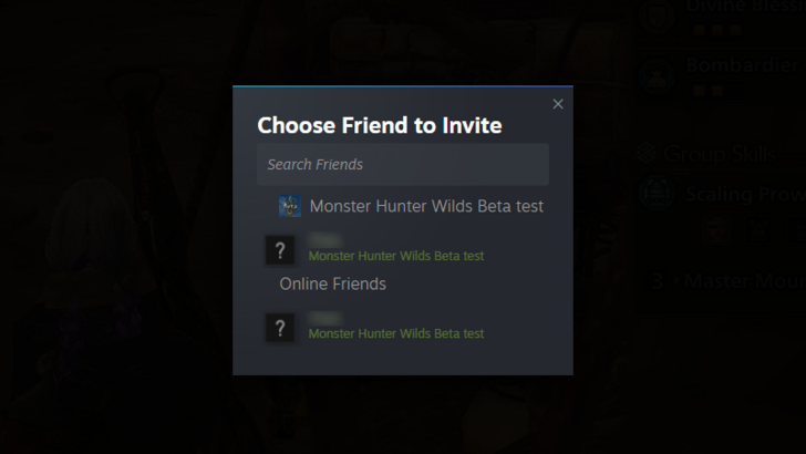 MH Wilds - Invite Friend Steam