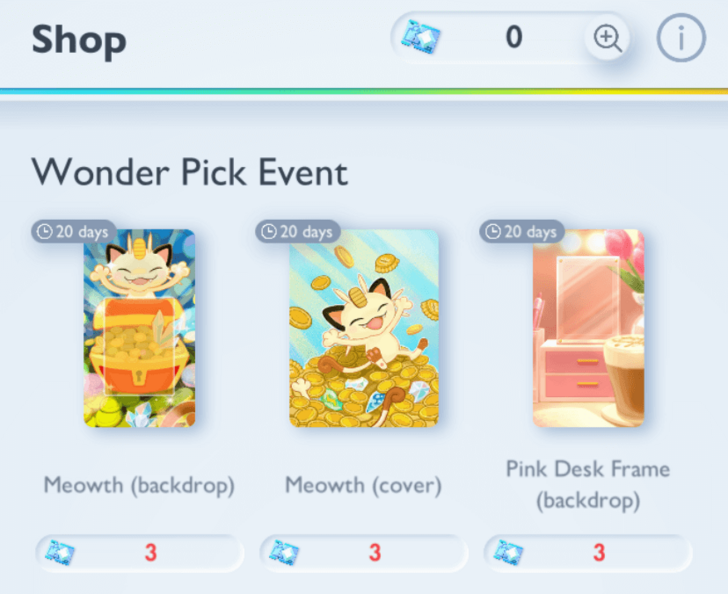 Wonder Pick Event Shop Meowth