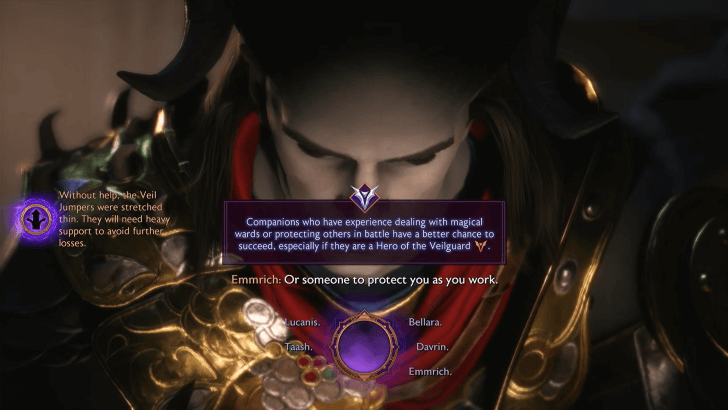 Select a Companion to Assist the Veil Jumpers