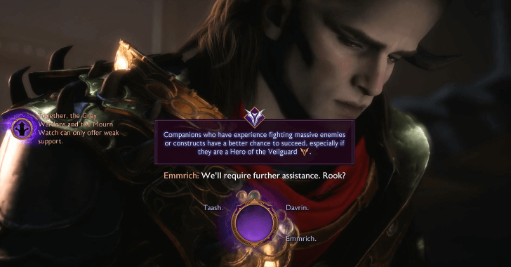 Rook Deciding which companion will defeat the Large Enemy