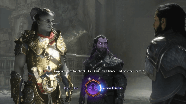 Punish Illario or Save Caterina