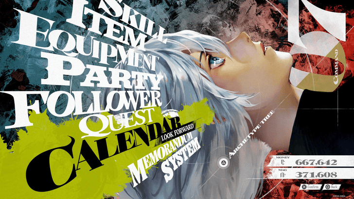 Metaphor ReFantazio - Calendar Menu