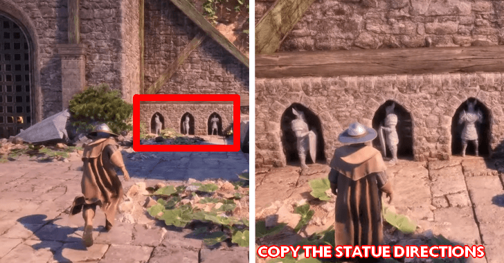 Take note and copy the statue directions