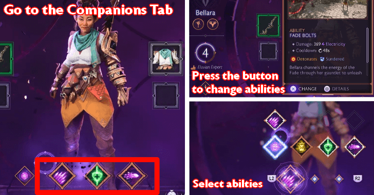 Change Companion abilities in the Companions Tab