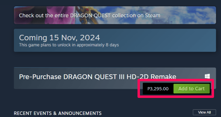 Dragon Quest 3 - Steam Preload 2
