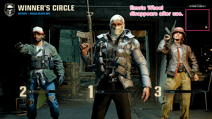 Emote Wheel Disappears After Use