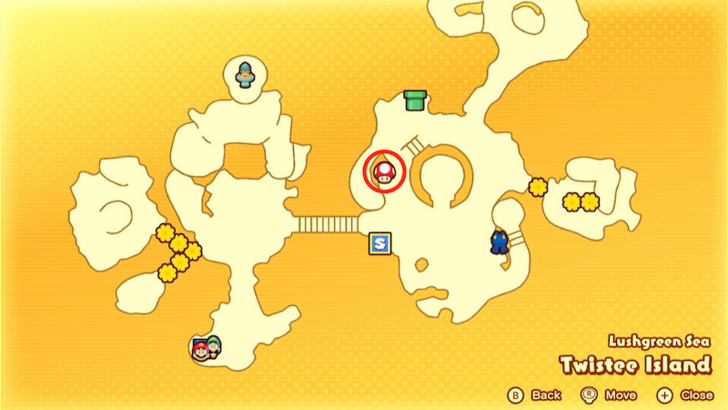 Twistee Island, Item Shop Map