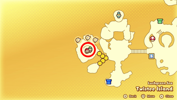 Grampy Turnip Twistee Island Map Location