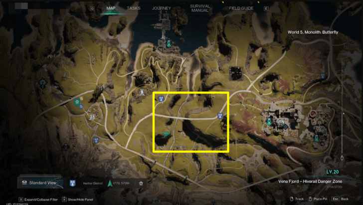 Once Human -Vena Fjord - Hiverail Danger Zone Map