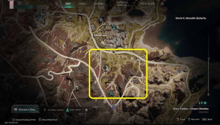 Once Human - Onyx Tundra Chasm Obsidian Map