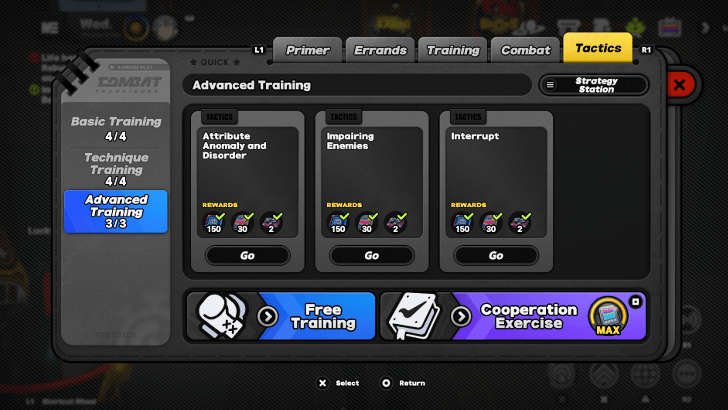 Compendium Tactics Tab