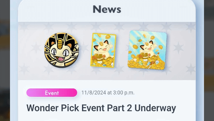 Pokemon TCG Pocket - Wonder Pick Event Part 2 Details