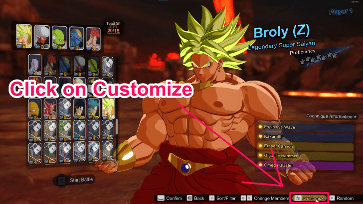 DBSZ - Click Customize