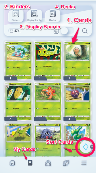 My Cards UI Explained - Pokemon TCG Pocket